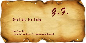 Geist Frida névjegykártya
